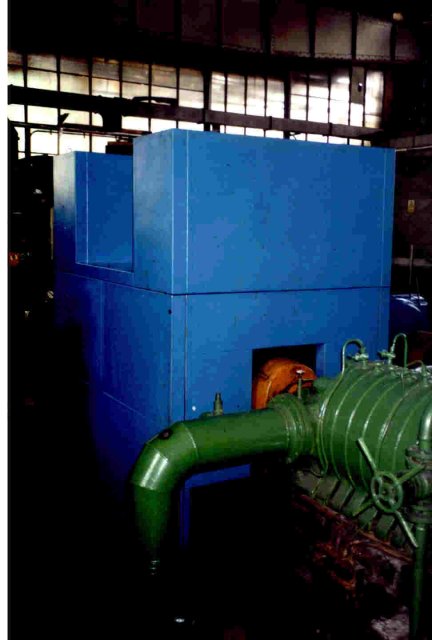 noise hood for small noise source - electric motor in heavy industry - after hood installation